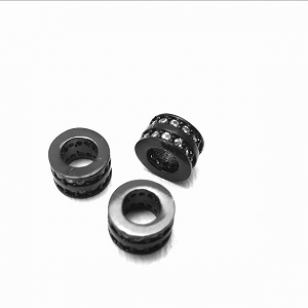 Kraal rond Black Zirkonia 8x5mm